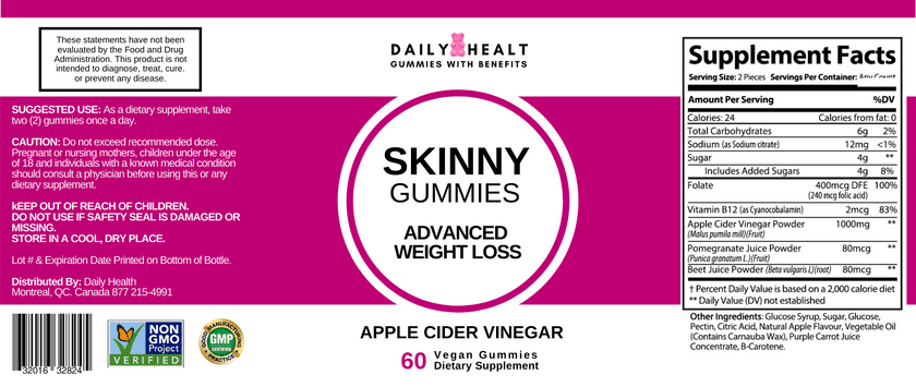 skinny gummies apple cider vinegar ingredients